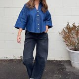 THML | Salem Button Front Denim Top | Sweetest Stitch Boutique