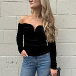 ASTR The Label | Salem Velvet Off Shoulder Top | Sweetest Stitch