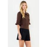 THML | Margot Flower Short Sleeve Sweater | Sweetest Stitch Boutique