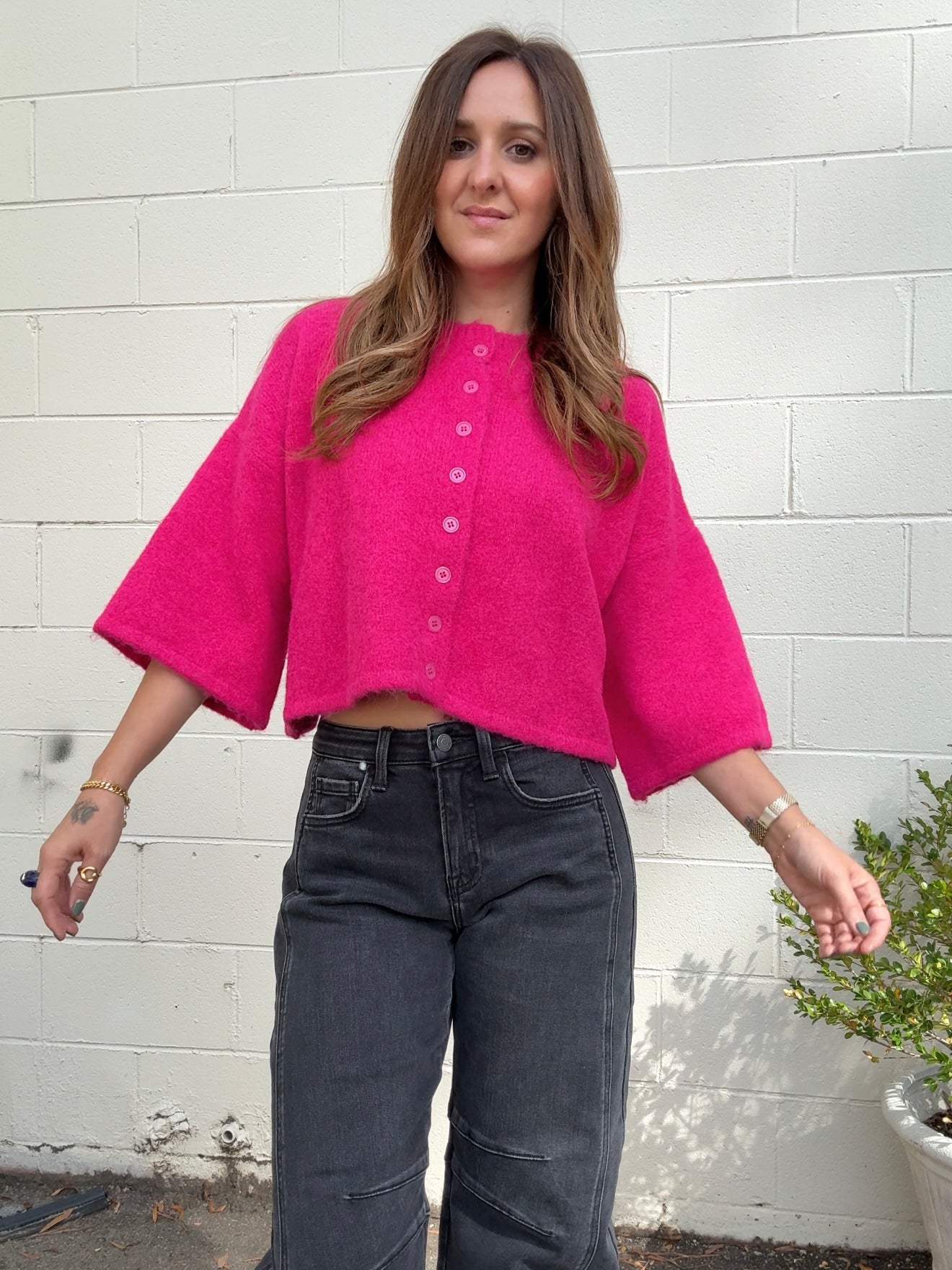Olivaceous | Farrah Relaxed Button Front Sweater | Sweetest Stitch