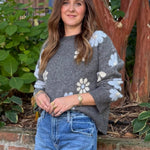 Current Air | Mckenna Flower Sweater | Sweetest Stitch Boutique