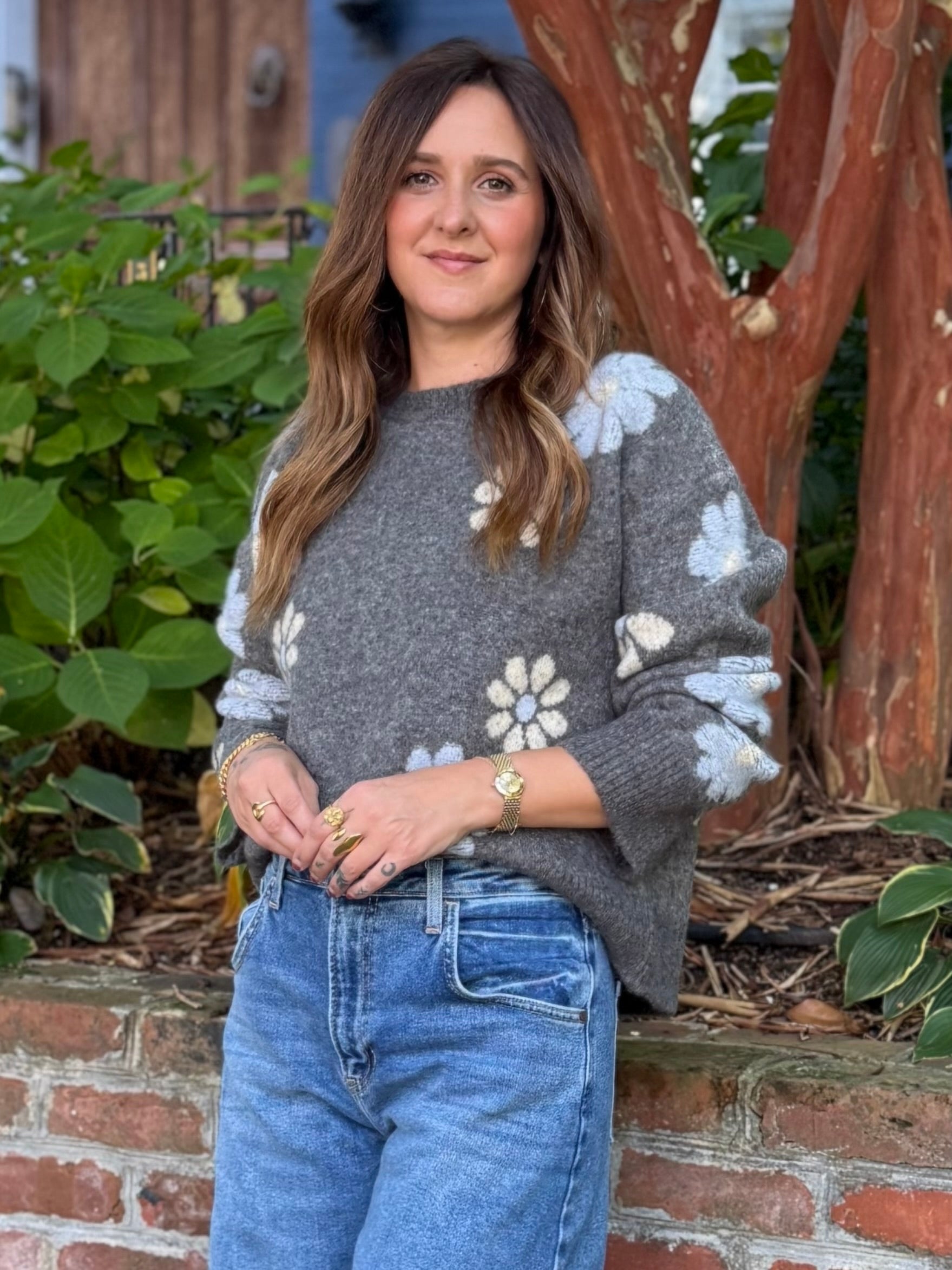 Current Air | Mckenna Flower Sweater | Sweetest Stitch Boutique
