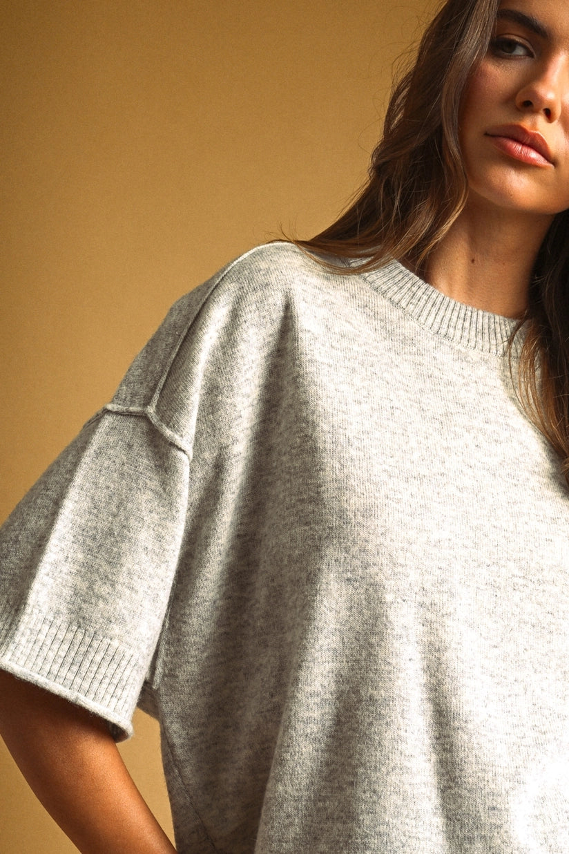 Miou Muse | Courtney Short Sleeve Sweater | Sweetest Stitch Boutique
