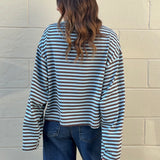 Olivaceous | Anna Striped Oversized Tee | Sweetest Stitch Boutique
