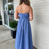 Olivaceous | Nancy Strapless Midi Dress | Sweetest Stitch Boutique