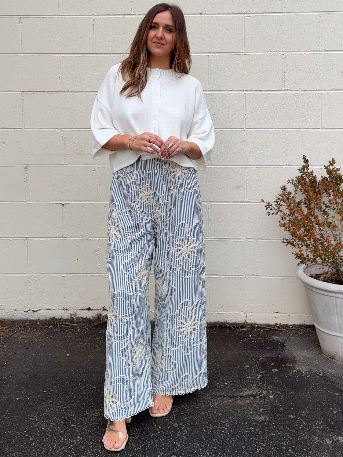 THML | Allison Striped Wide Leg Pants | Sweetest Stitch Boutique