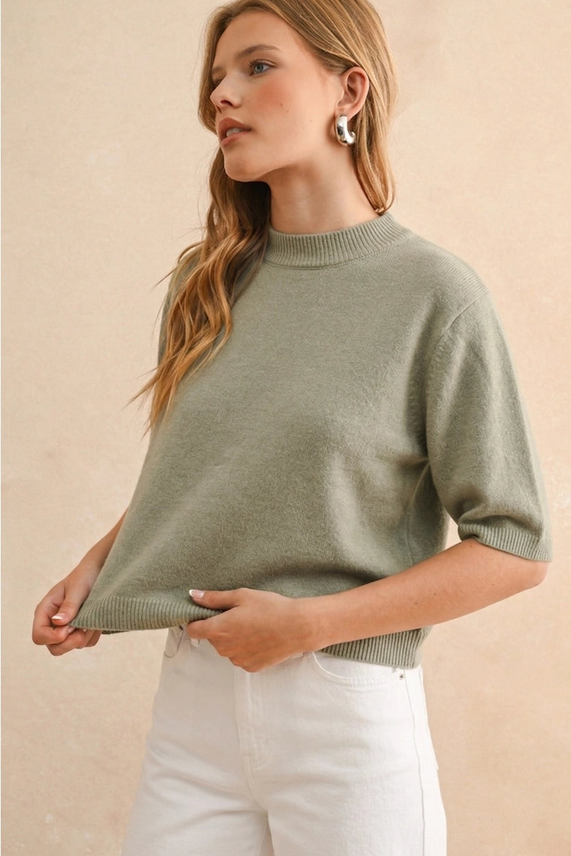 Miou Muse | Monica Short Sleeve Sweater | Sweetest Stitch Boutique