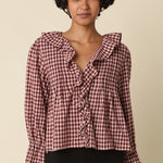 Olivaceous | Hazel Gingham Blouse - Burgundy | Sweetest Stitch RVA