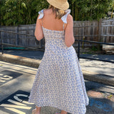 South France Floral Midi Dress