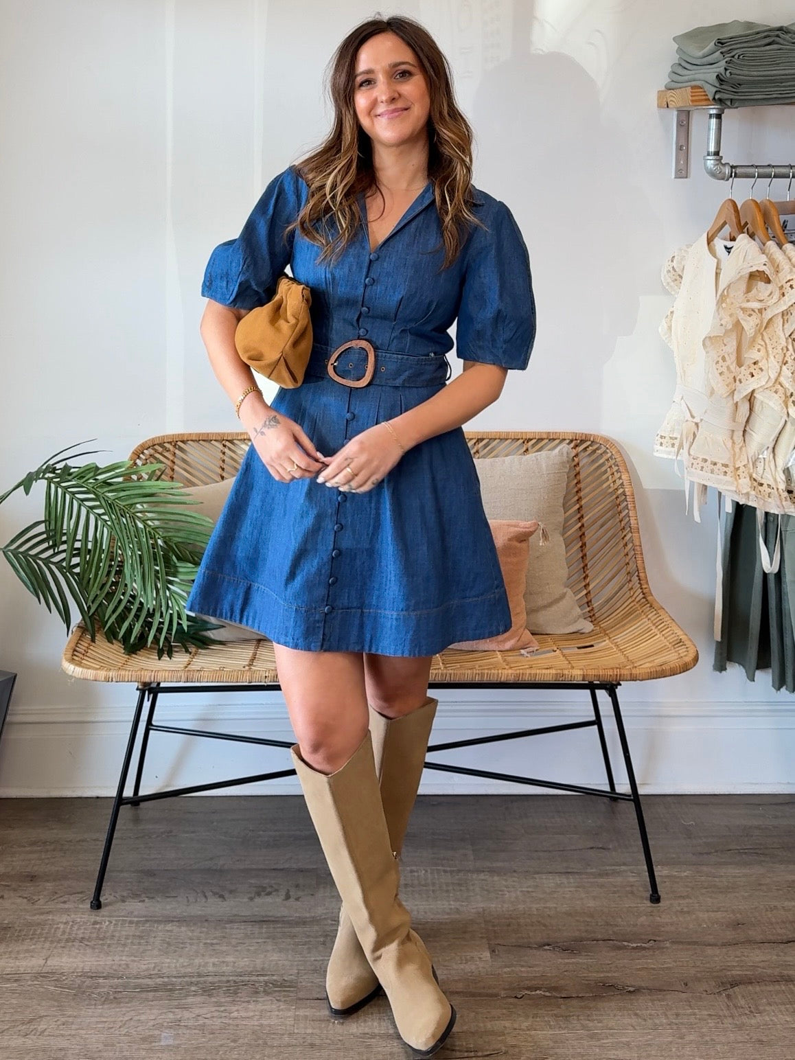 Current Air | Logan Denim Mini Dress | Sweetest Stitch Boutique