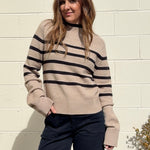 Aureum | Maxine Striped Mock Neck Sweater | Sweetest Stitch