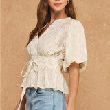 Strut & Bolt | Tracie Puff Sleeve Peplum Top | Sweetest Stitch Boutique