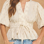 Strut & Bolt | Tracie Puff Sleeve Peplum Top | Sweetest Stitch Boutique