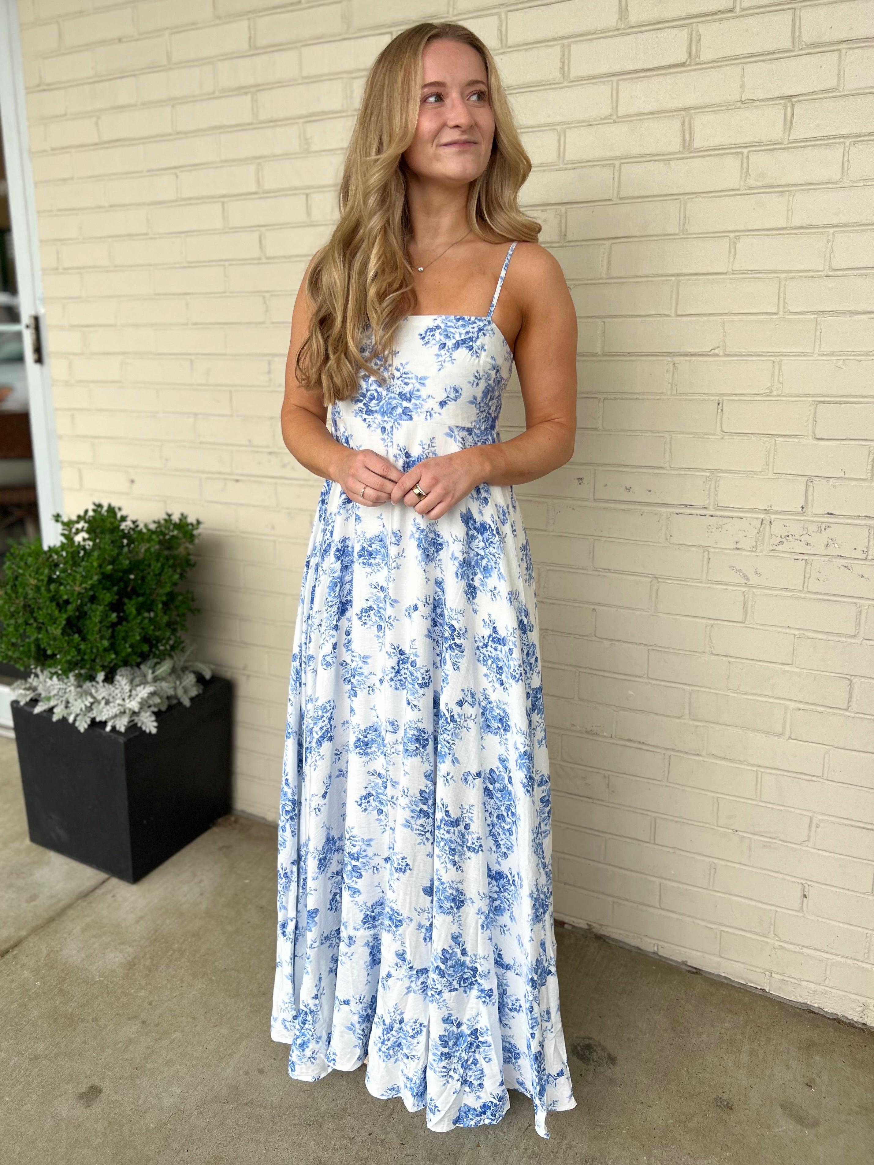 Olivaceous | Melanie Blue Floral Maxi Dress | Sweetest Stitch Boutique