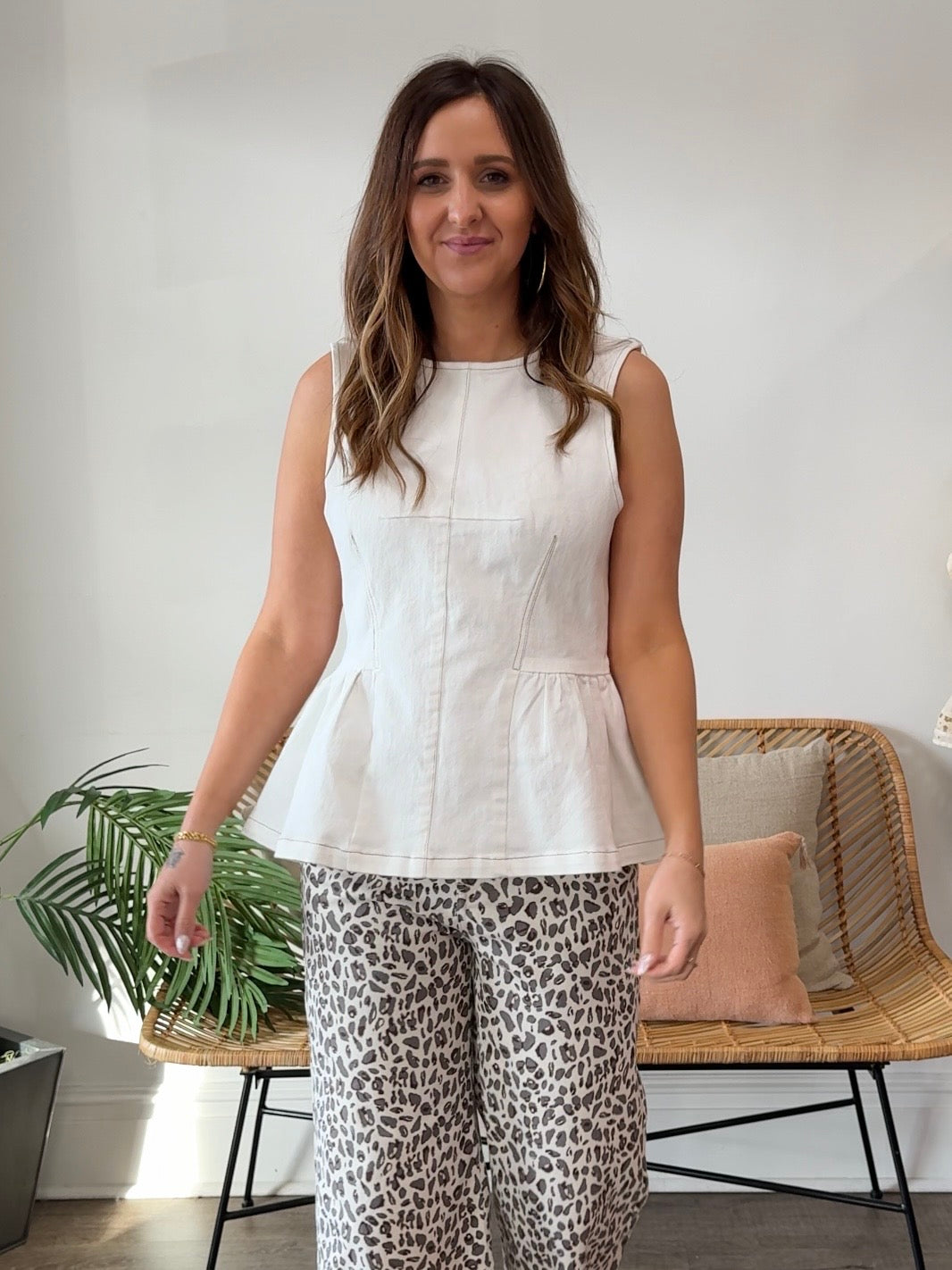 Entro | Peony Sleeveless Peplum Top | Sweetest Stitch Boutique