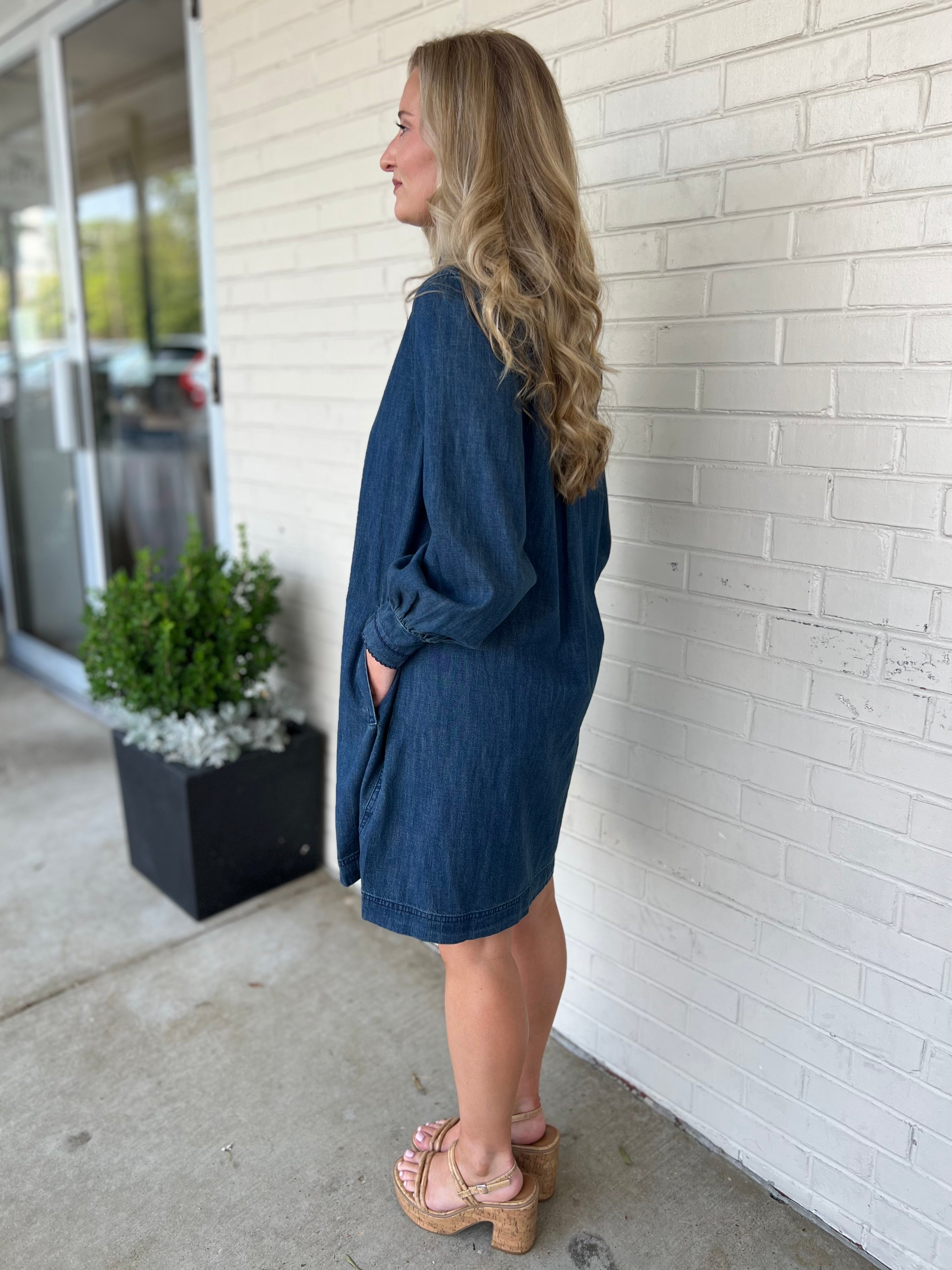 Current Air | Phoebe Long Sleeve Denim Dress | Sweetest Stitch