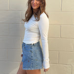 Miou Muse | Floral Embroidered Denim Shorts | Sweetest Stitch