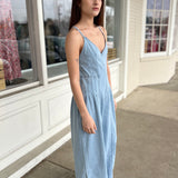 Miou Muse | Luna Chambray Light Denim Jumpsuit | Sweetest Stitch