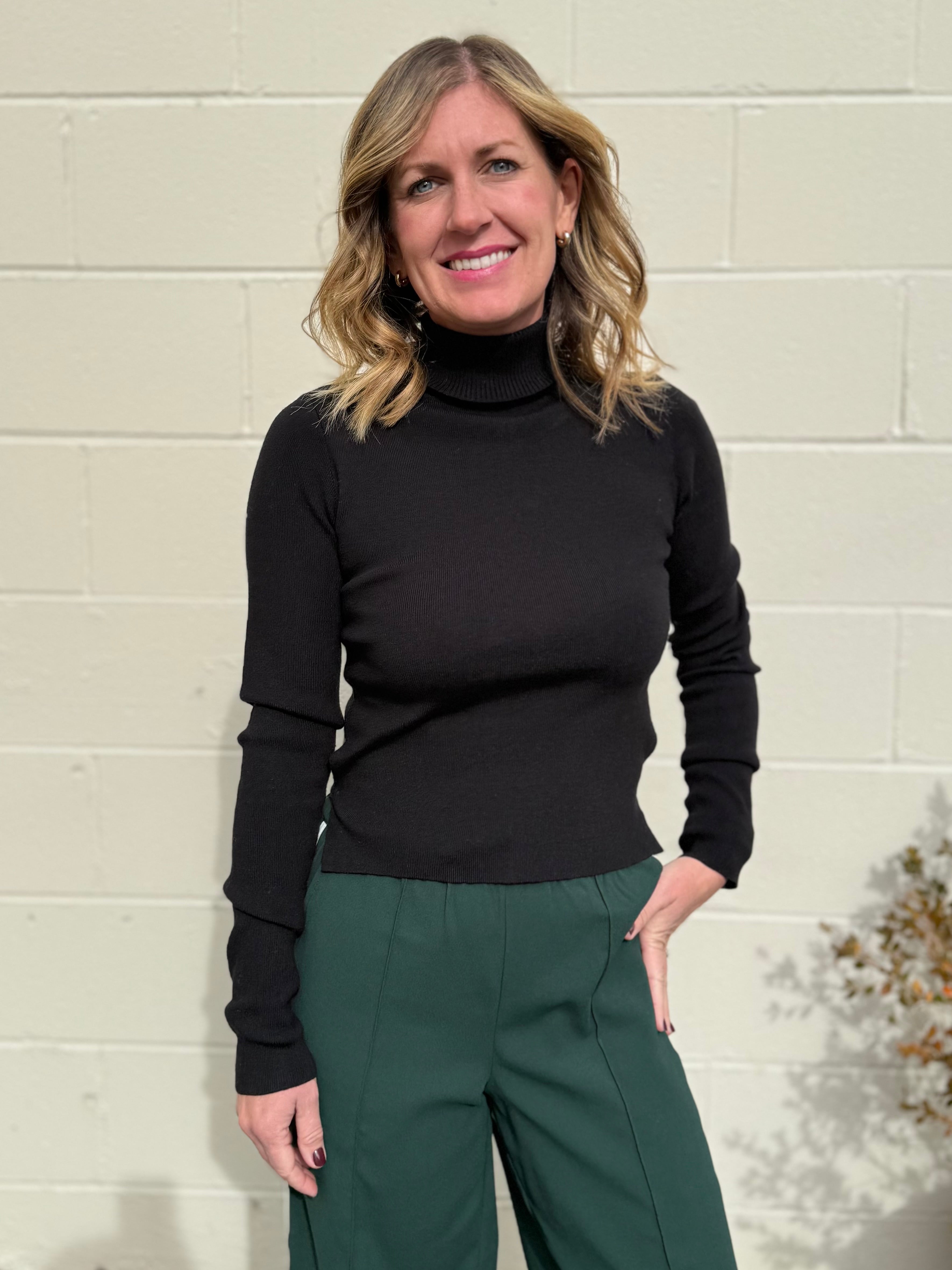 Crescent | Jacqueline Open Back Turtleneck Top | Sweetest Stitch