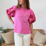 Entro | Tate Embroidered Puff Sleeve Top | Sweetest Stitch Boutique