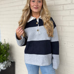 Aaron & Amber | Colorblock Collared Sweater | Sweetest Stitch