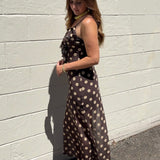 Olivaceous | Chloe Polka Dot Midi Dress | Sweetest Stitch Boutique
