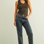 Miou Muse | Samantha Scoop Neck Ribbed Tank Top | Sweetest Stitch