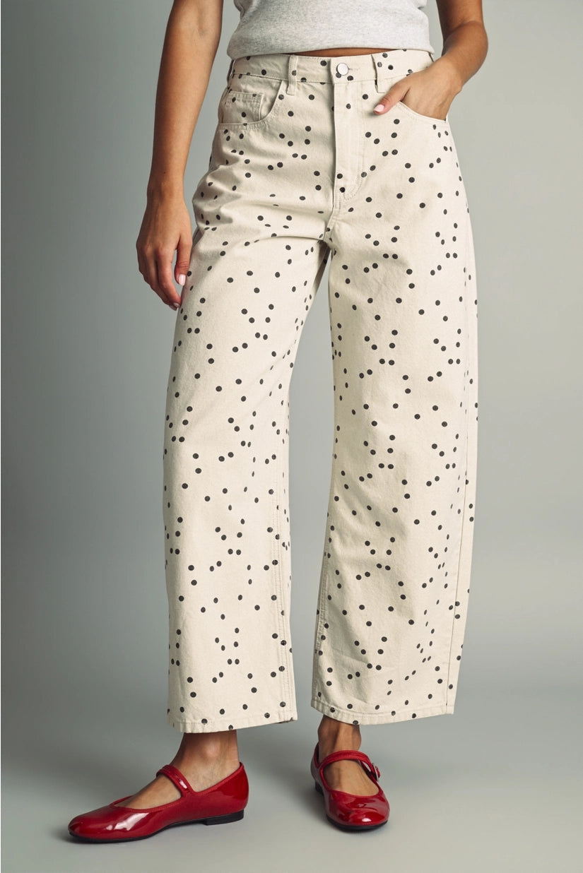 Miou Muse | Robyn Polka Dot Barrel Pants | Sweetest Stitch Boutique 