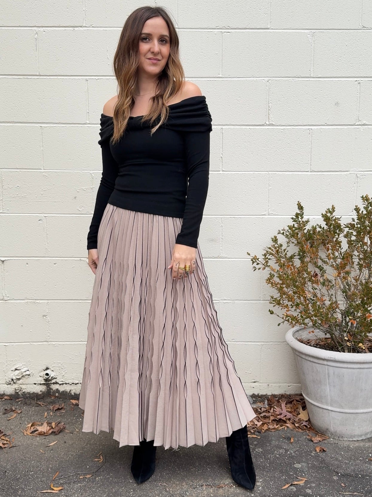 Current Air | Aylin Pleated Maxi Skirt | Sweetest Stitch Boutique 