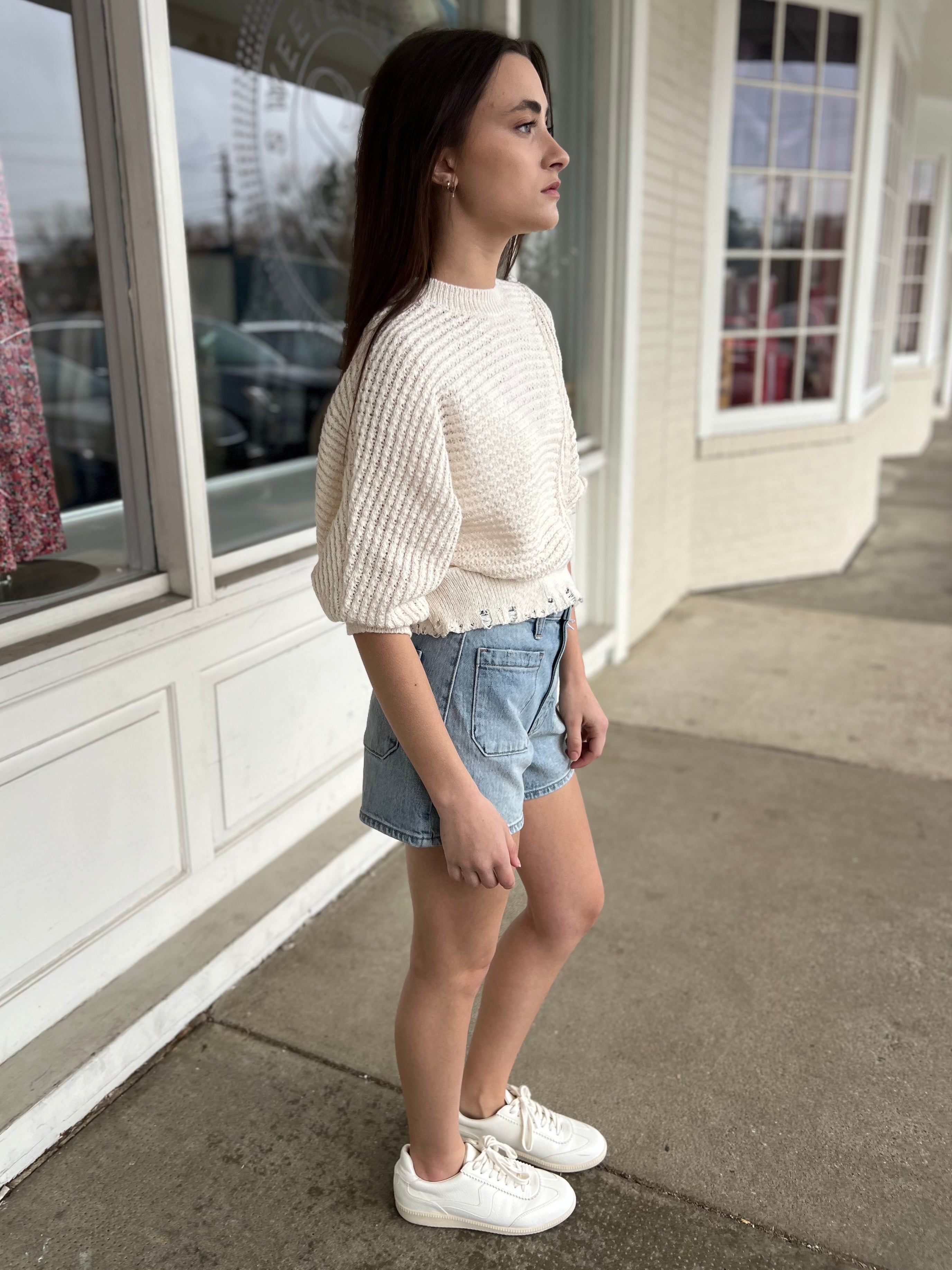 Just Black Denim | Lydia Patch Pocket Shorts | Sweetest Stitch