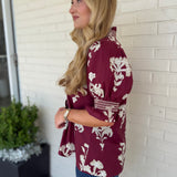 Entro | Kaylee Floral Puff Sleeve Top | Sweetest Stitch Boutique
