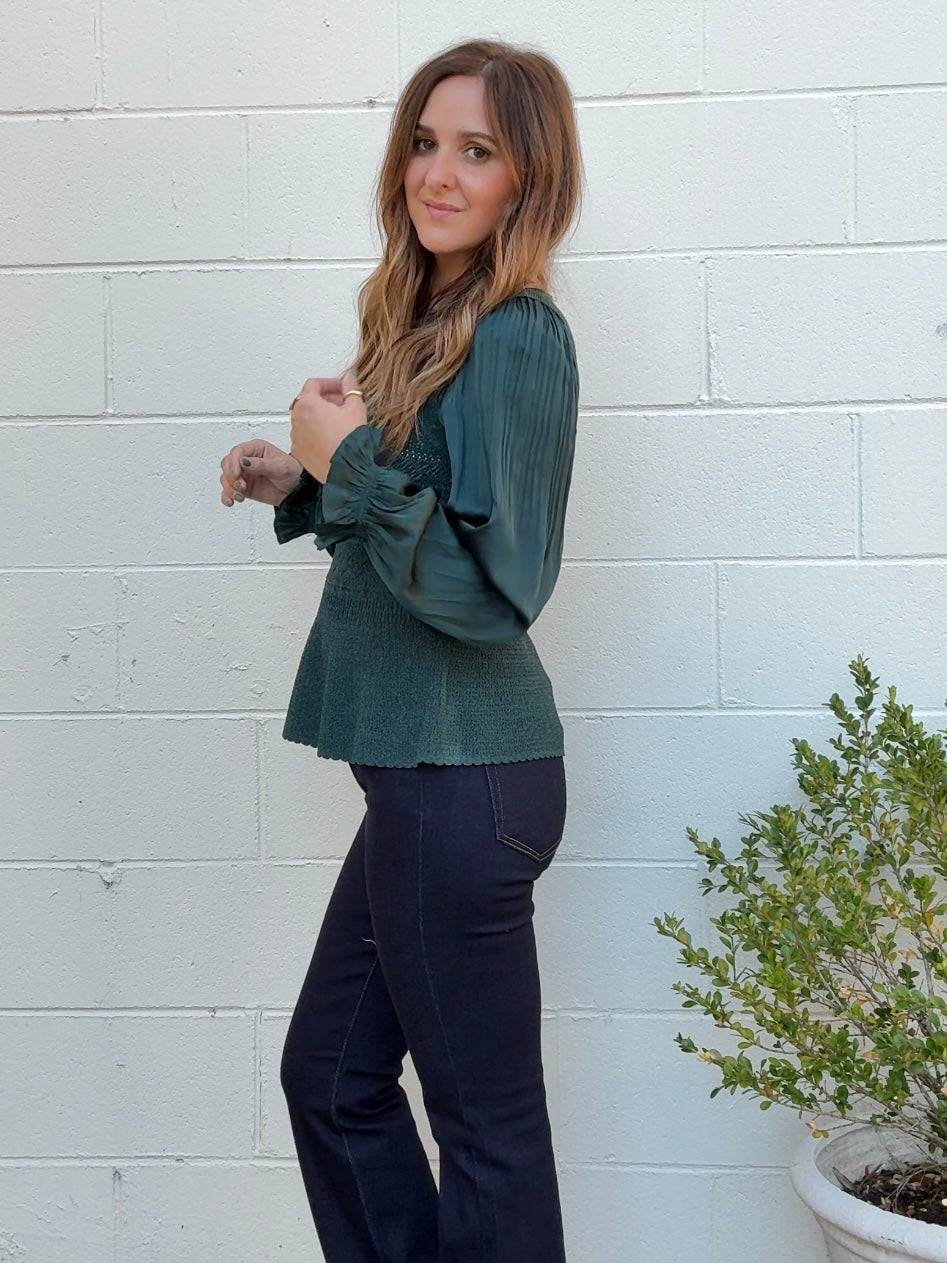 Current Air | Winter Knit Top Emerald | Sweetest Stitch