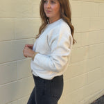 Entro | Madeline Button Front Sweater Ecru | Sweetest Stitch Boutique