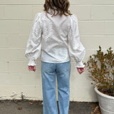 Entro | Holly Embroidered Button Front Top | Sweetest Stitch Boutique