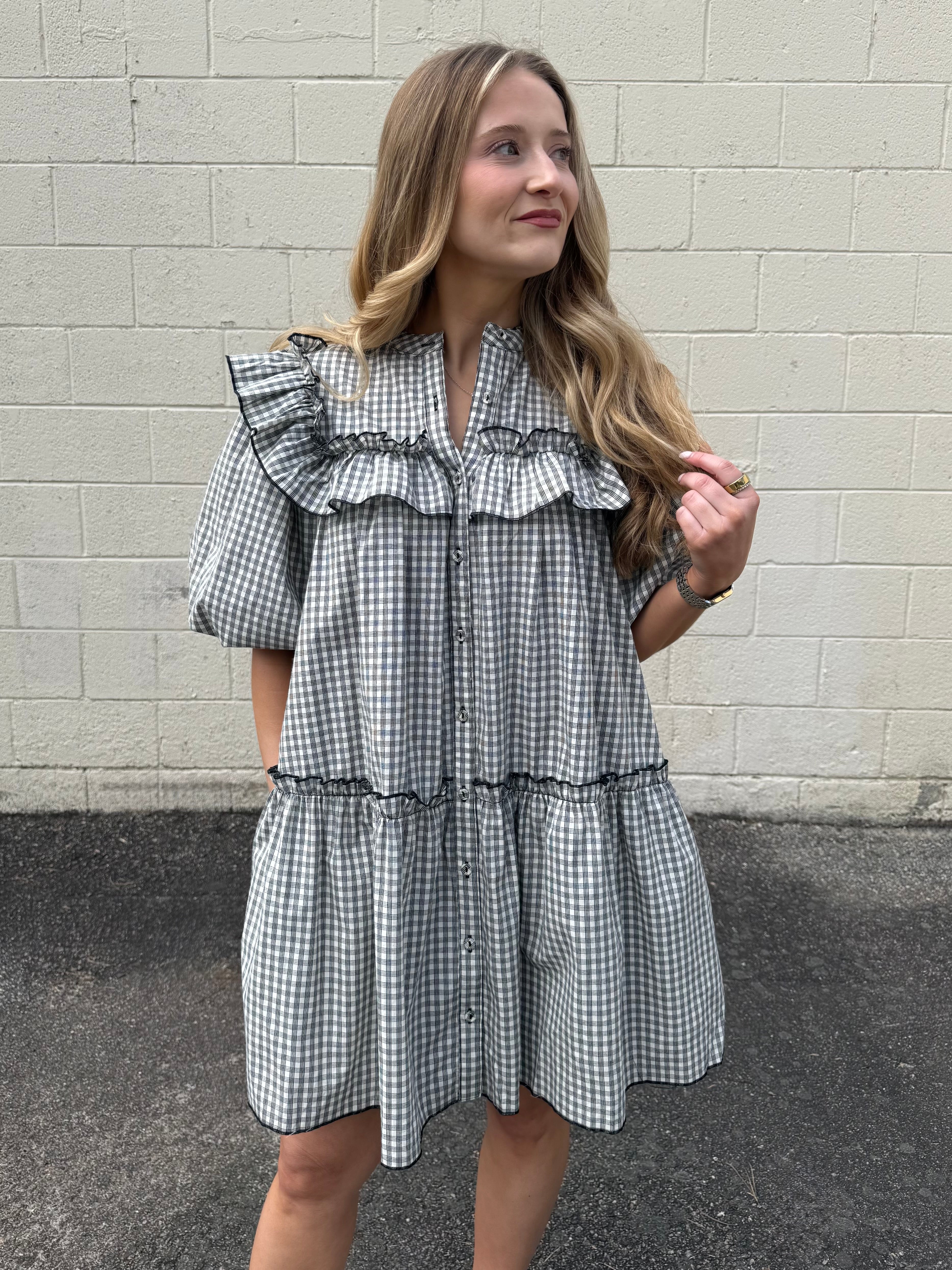 Olivaceous | Lora Puff Sleeve Gingham Mini Dress | Sweetest Stitch