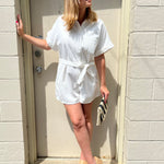 Miou Muse | Audrey White Denim Romper | Sweetest Stitch