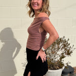 Dress Forum | Lauren Off Shoulder Shimmer Top | Sweetest Stitch