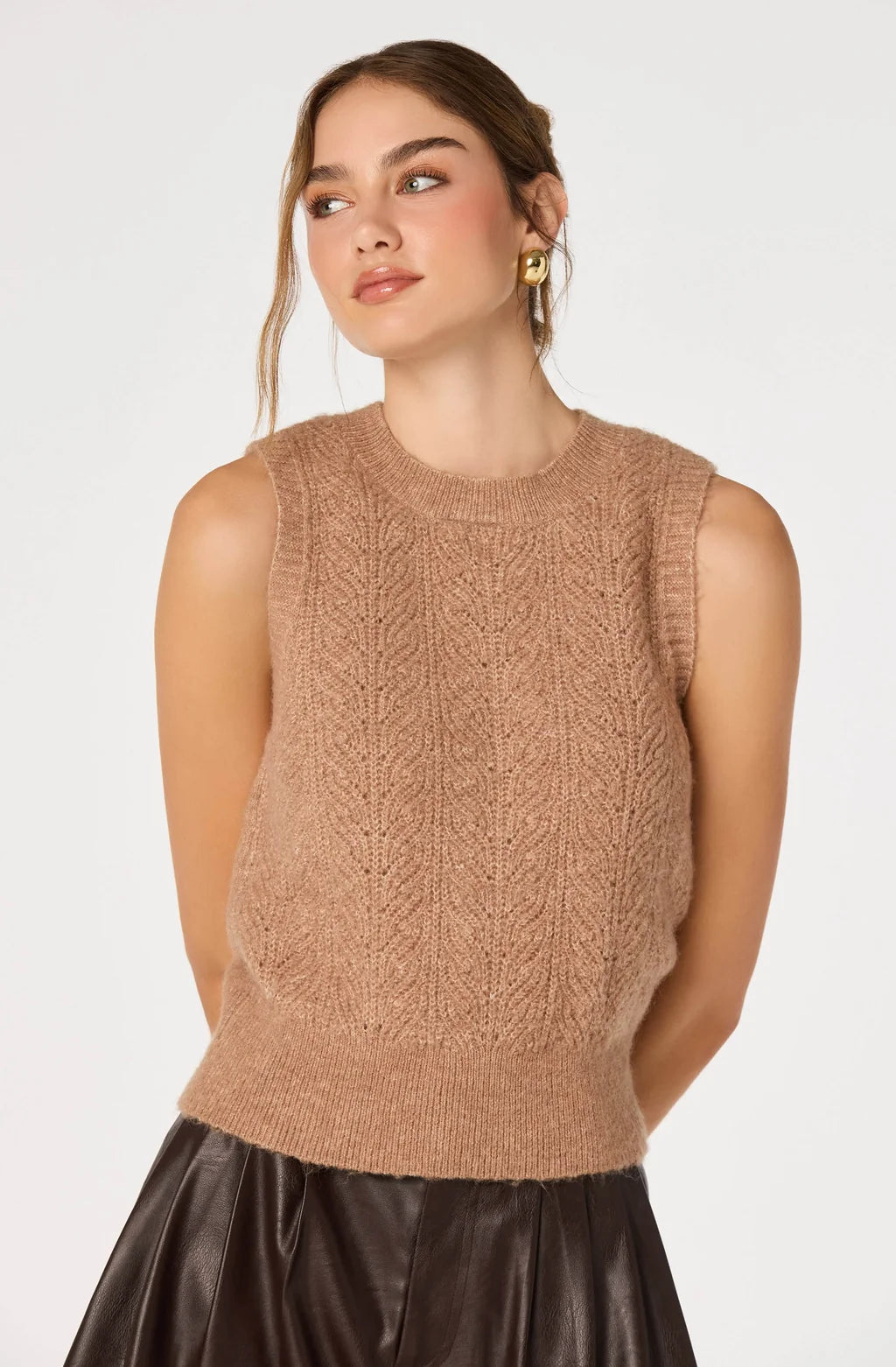 ASTR The Label | Pernille Cable Knit Sweater Vest | Sweetest Stitch