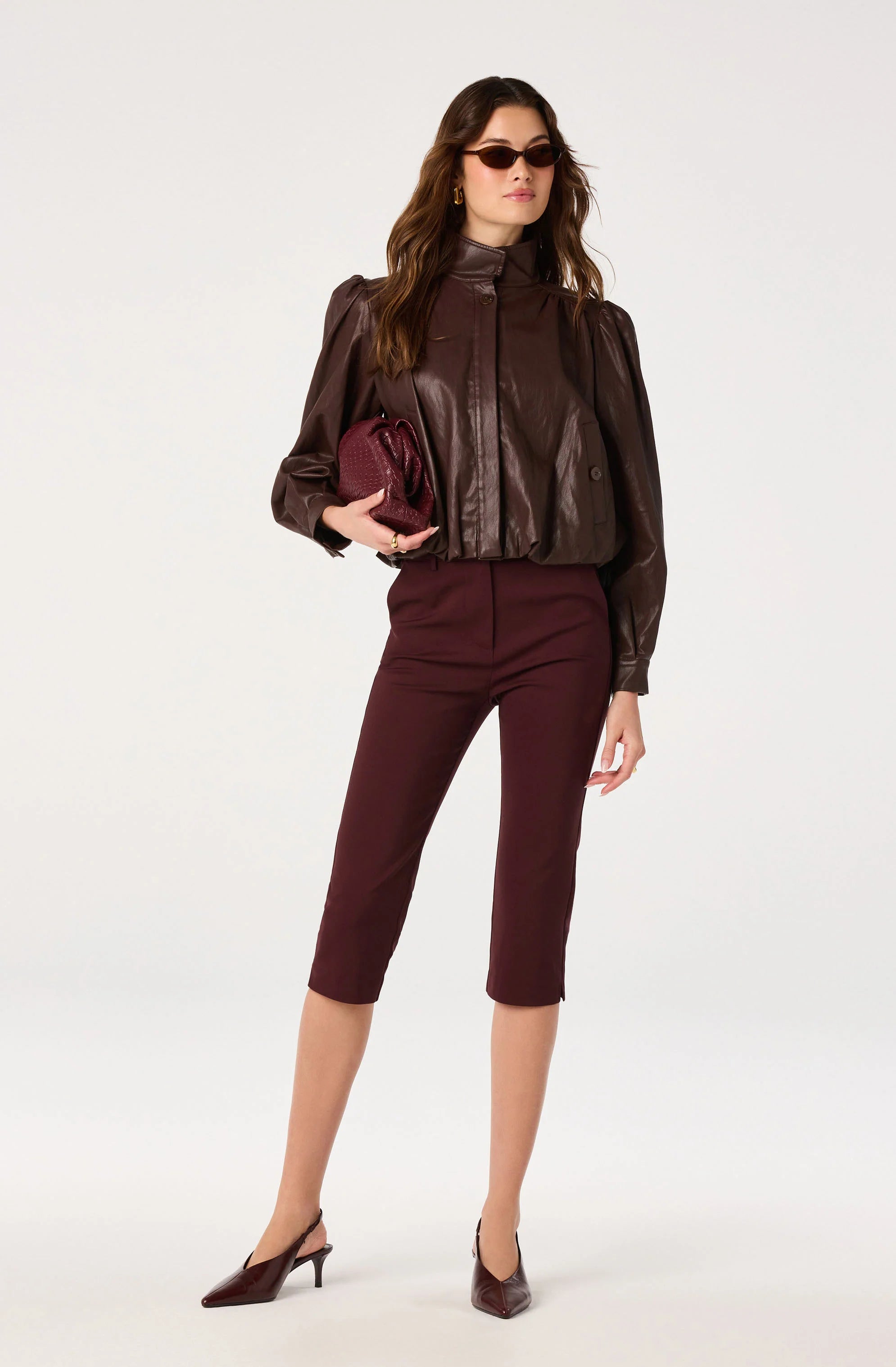 ASTR The Label | Estero Faux Leather Bomber Jacket | Sweetest Stitch