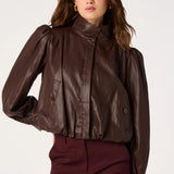 ASTR The Label | Estero Faux Leather Bomber Jacket | Sweetest Stitch