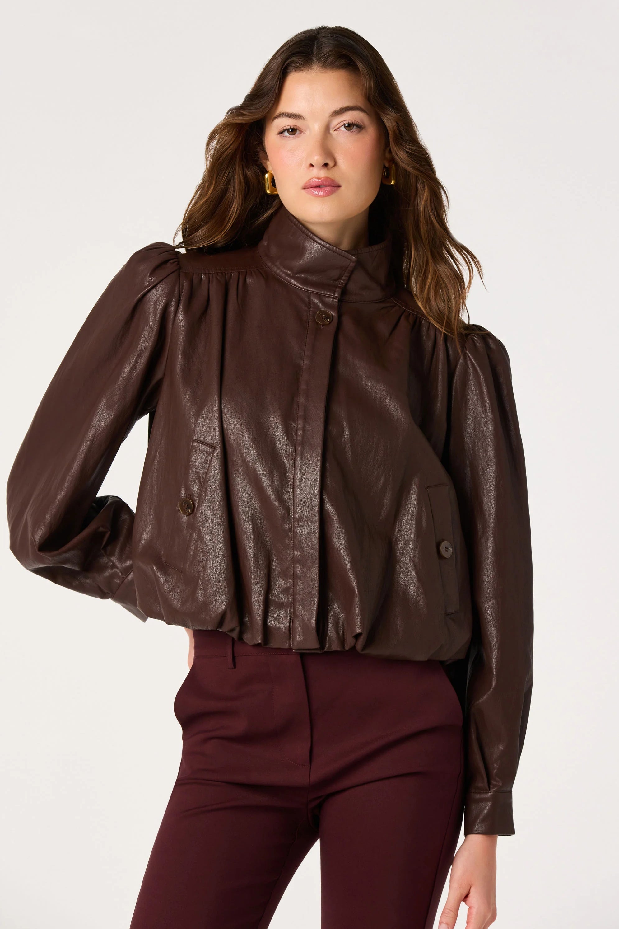 ASTR The Label | Estero Faux Leather Bomber Jacket | Sweetest Stitch