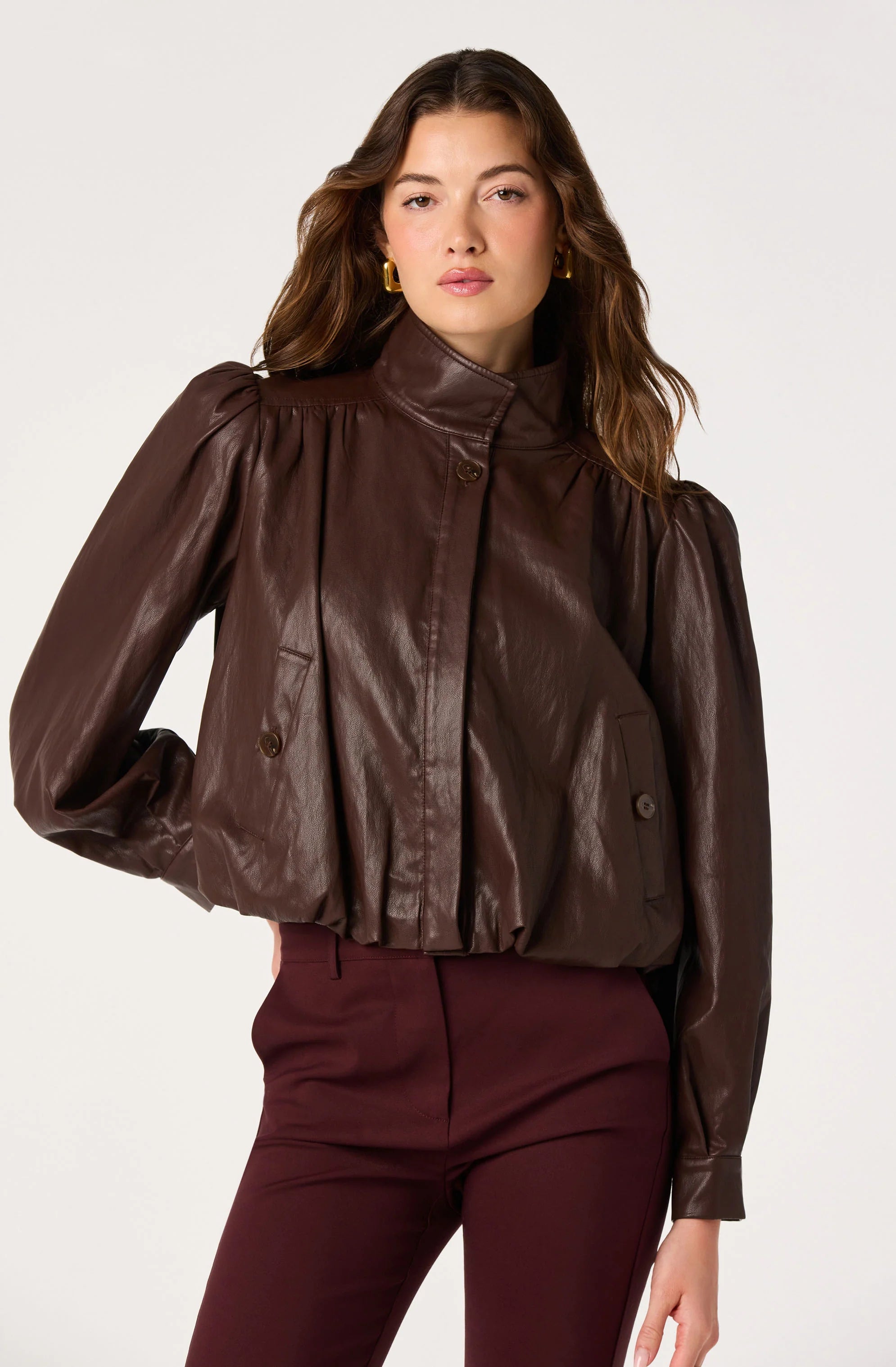 ASTR The Label | Estero Faux Leather Bomber Jacket | Sweetest Stitch