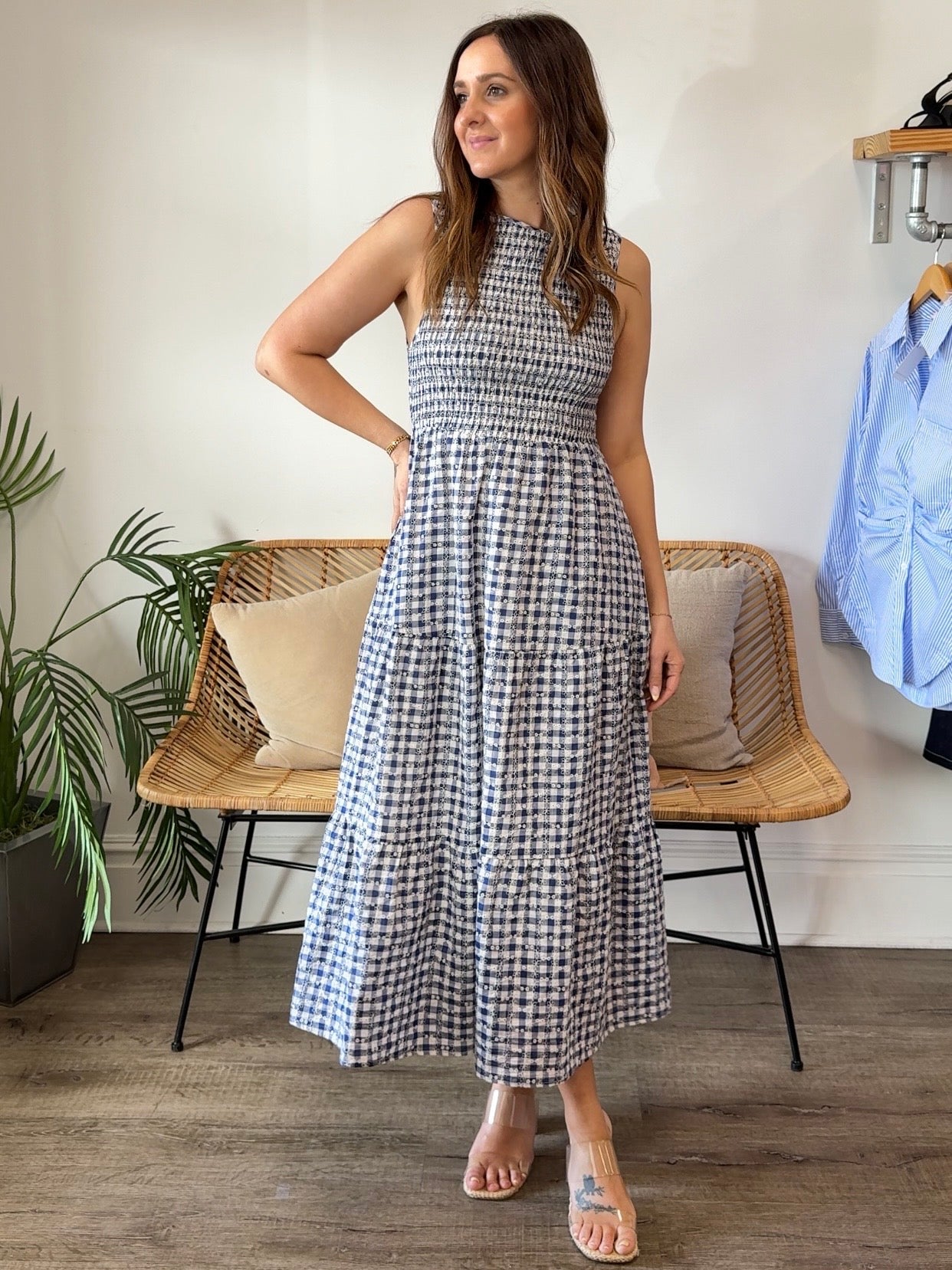 THML | Murphy Sleeveless Gingham Midi Dress | Sweetest Stitch