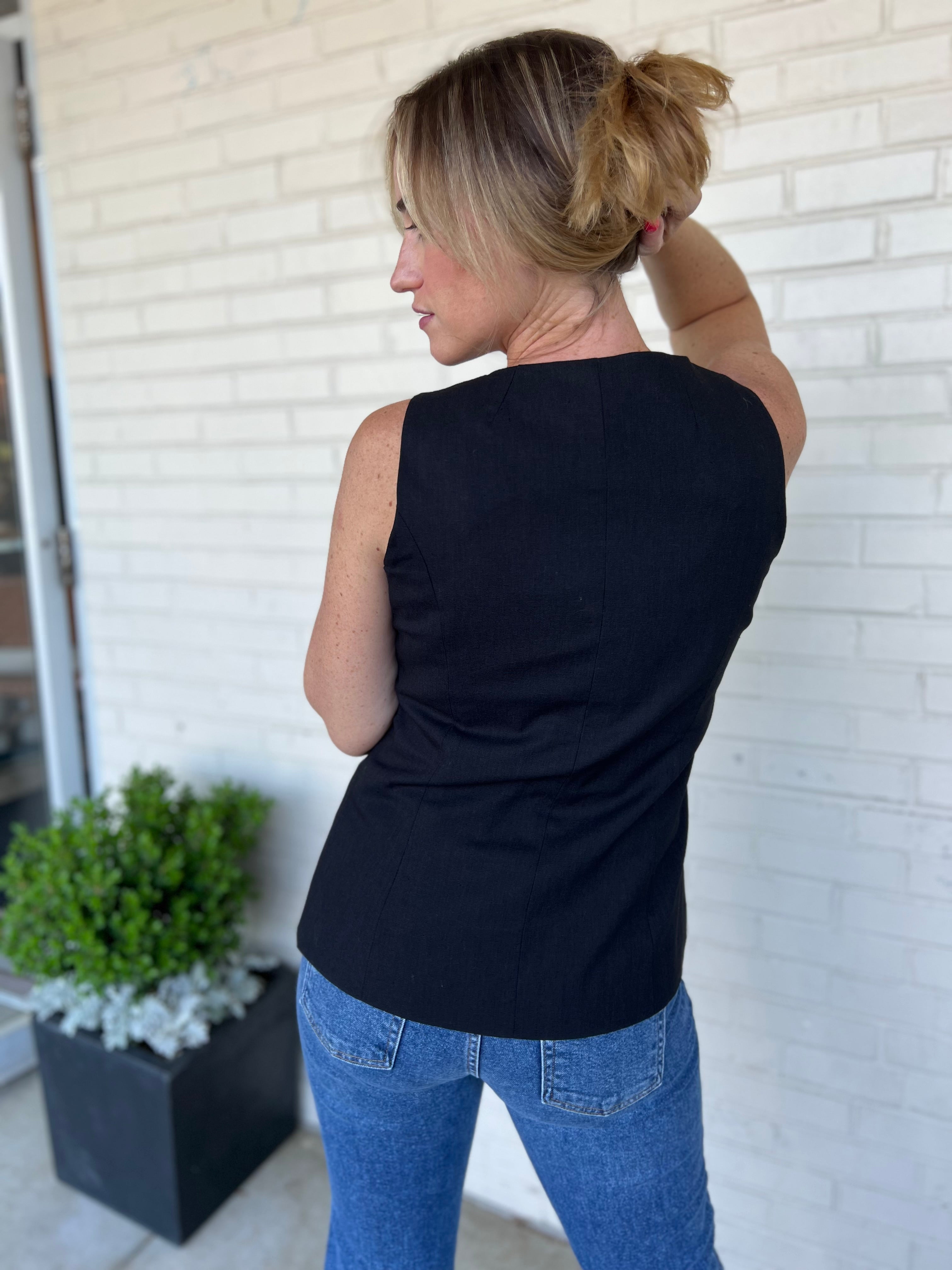 European Dream Button Front Vest