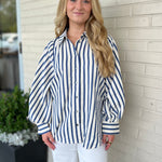 Entro | Esmerelda Striped Button Up Top | Sweetest Stitch Boutique