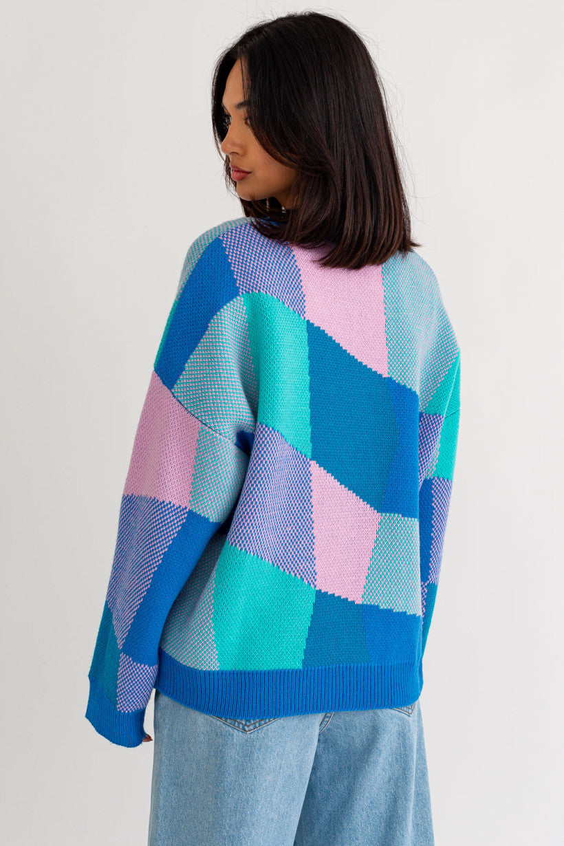 Le Lis | Abstract Plaid Sweater | Sweetest Stitch Online Boutique