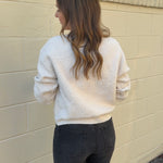 Entro | Madeline Button Front Sweater Ecru | Sweetest Stitch Boutique