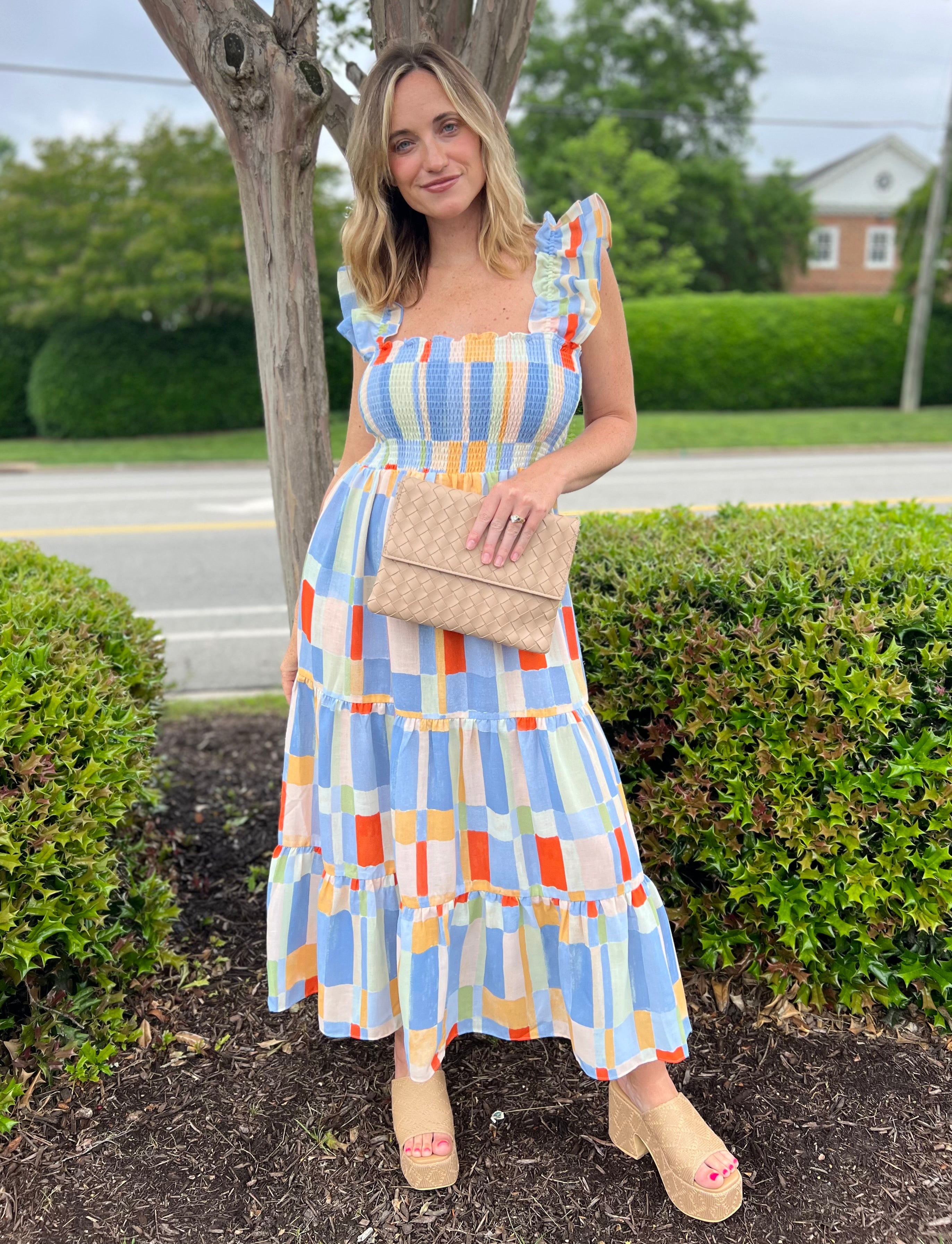 Promesa | Crystal Ruffle Strap Midi Dress | Sweetest Stitch Boutique