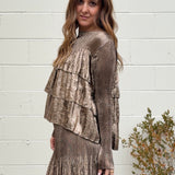 Current Air | Astrid Tiered Metallic Top | Sweetest Stitch Boutique