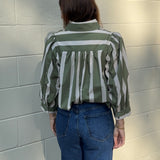 Entro | Carrie Olive Striped Top | Sweetest Stitch Boutique Richmond